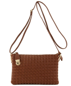 Fashion Woven Clutch Crossbody Bag WU042 COFFEE/